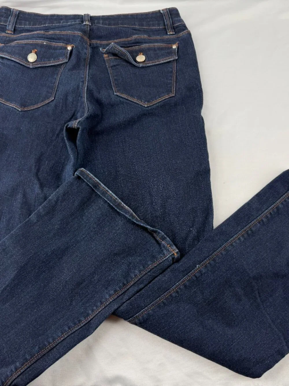 White House Black Market Women Skinny Flare Jeans Dark Wash Blue Size 6S